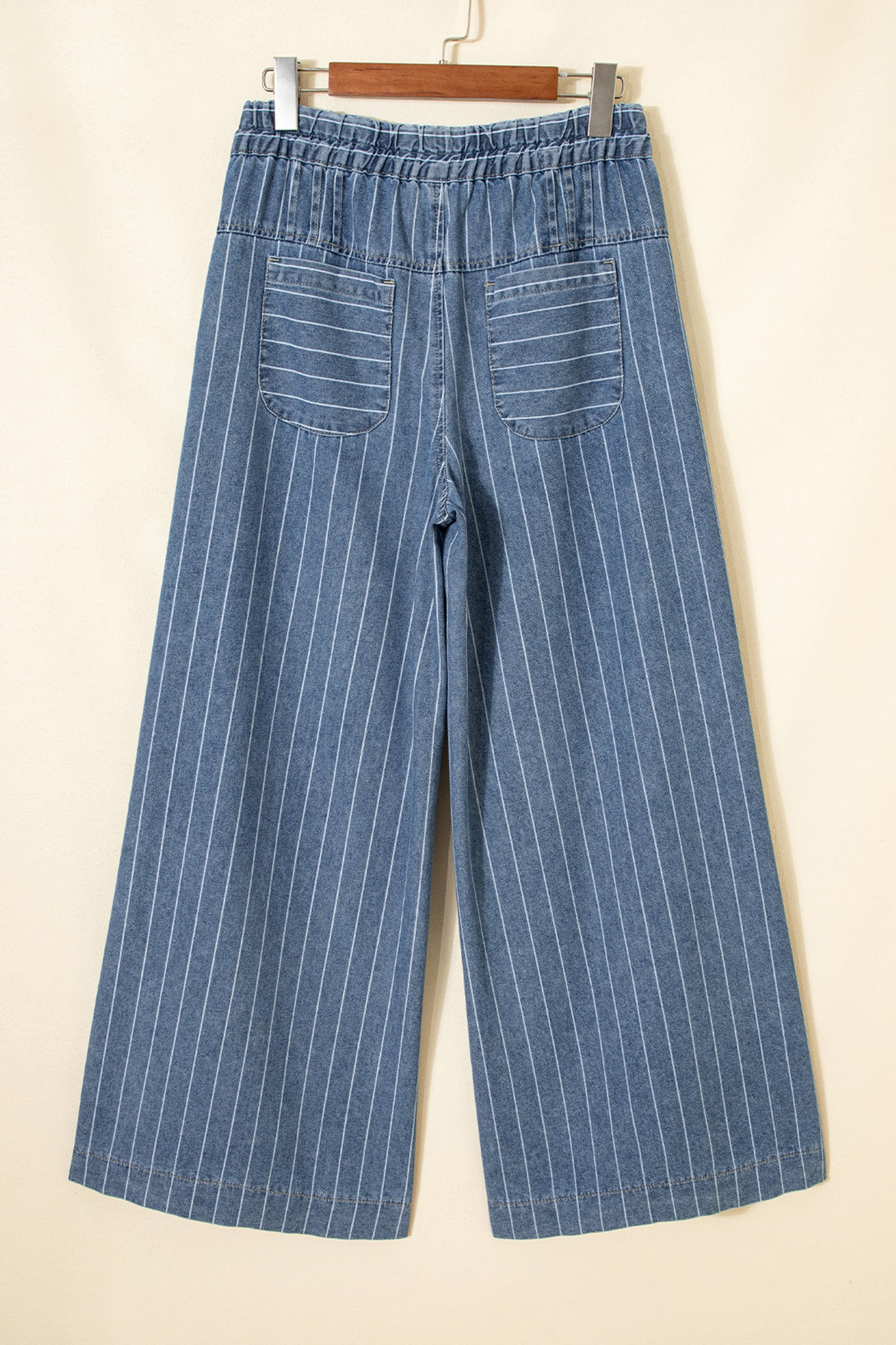 90s Style Drawstring Wide Legged Pinstripe Jean
