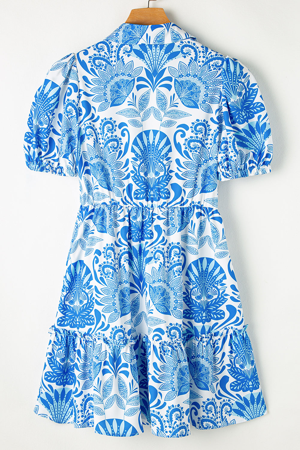Retro Floral Ruffled Mini Dress