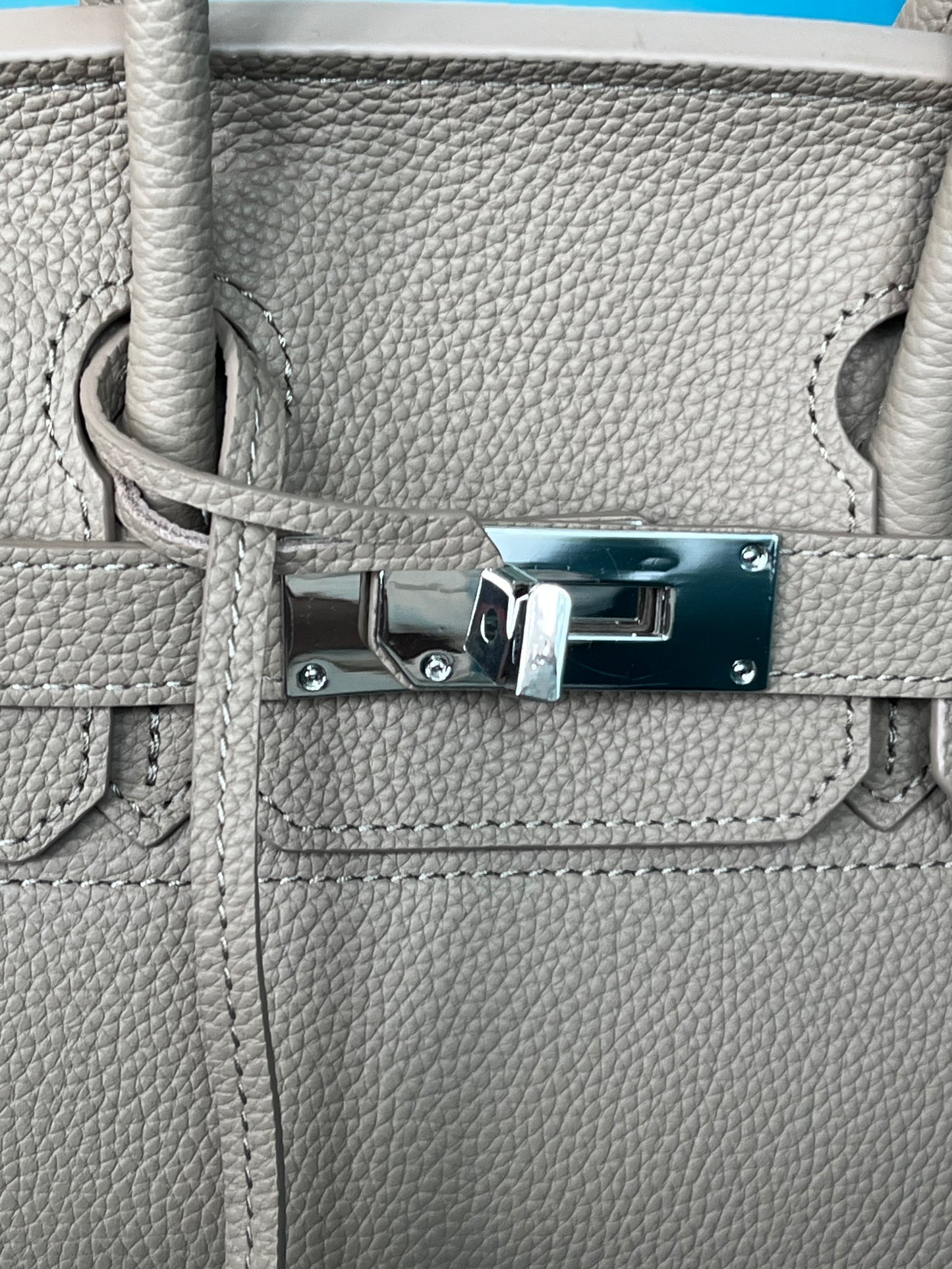 Pebbled Leather Satchel Handbag