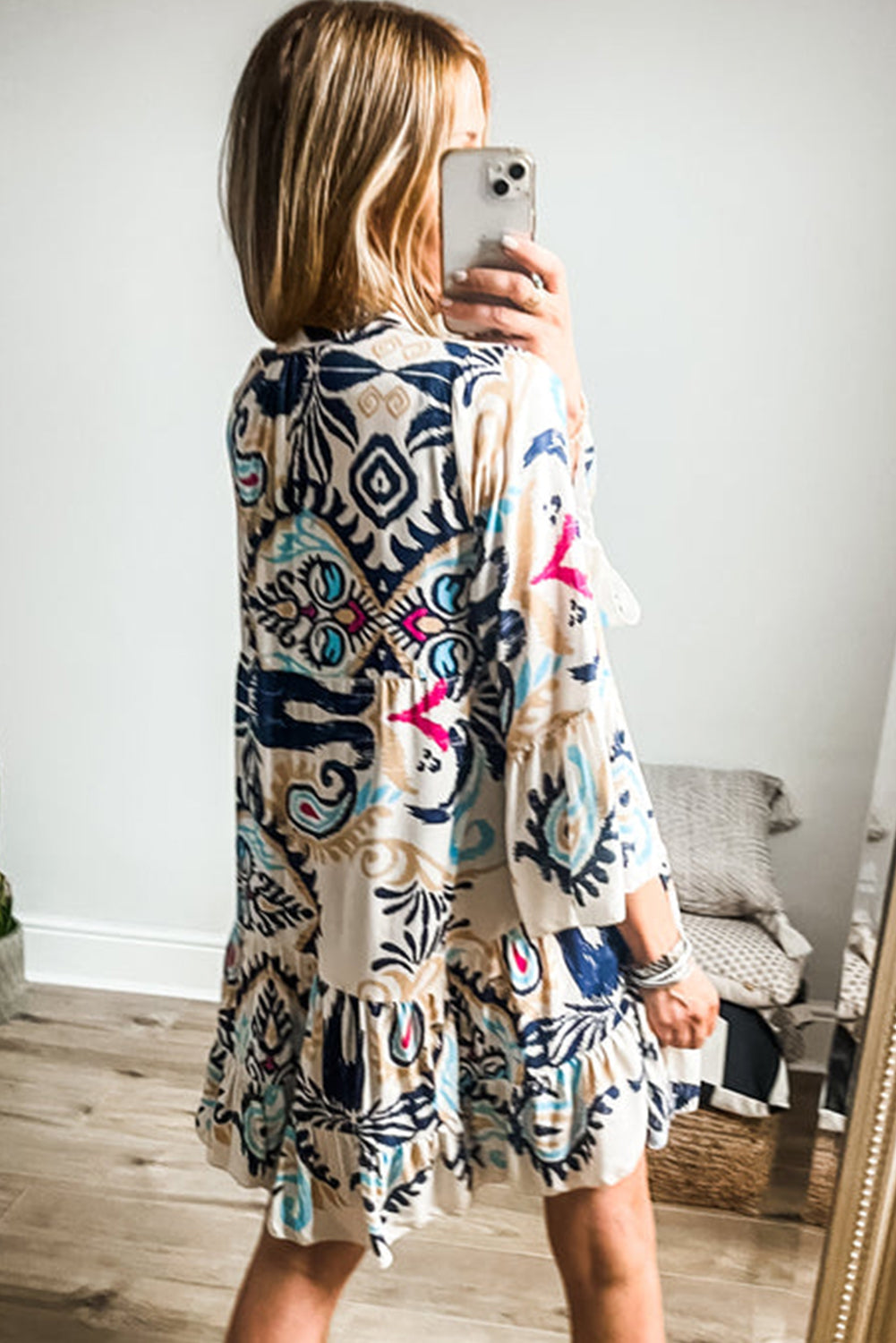 Tribal Print Flowy Minidress