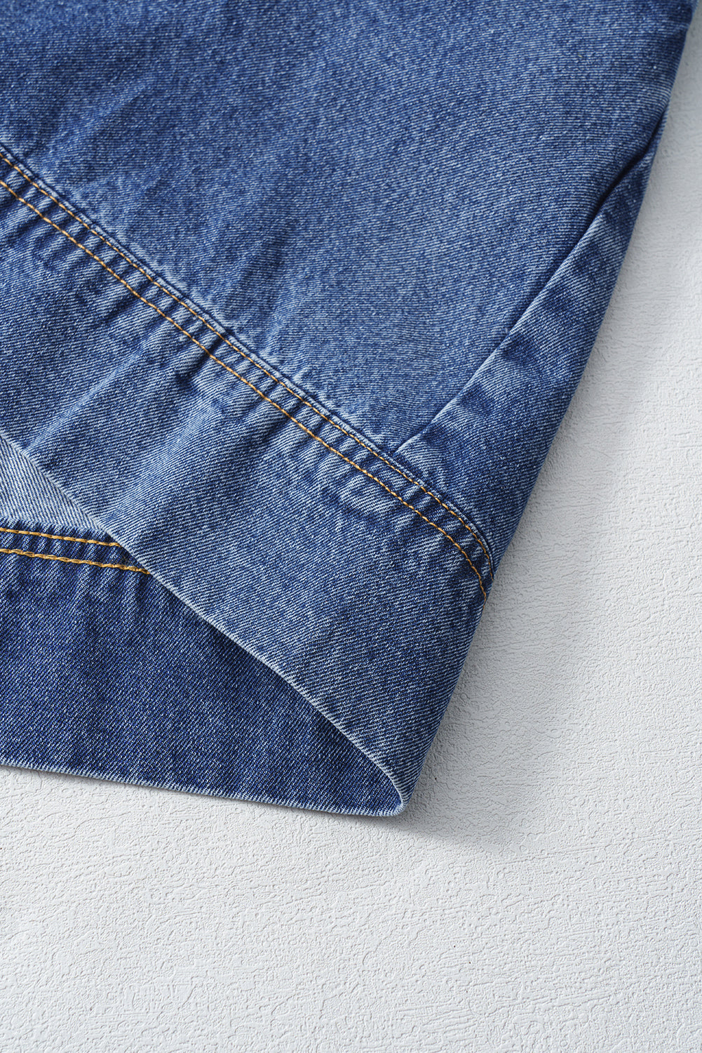 Denim Shift Dress With Pockets