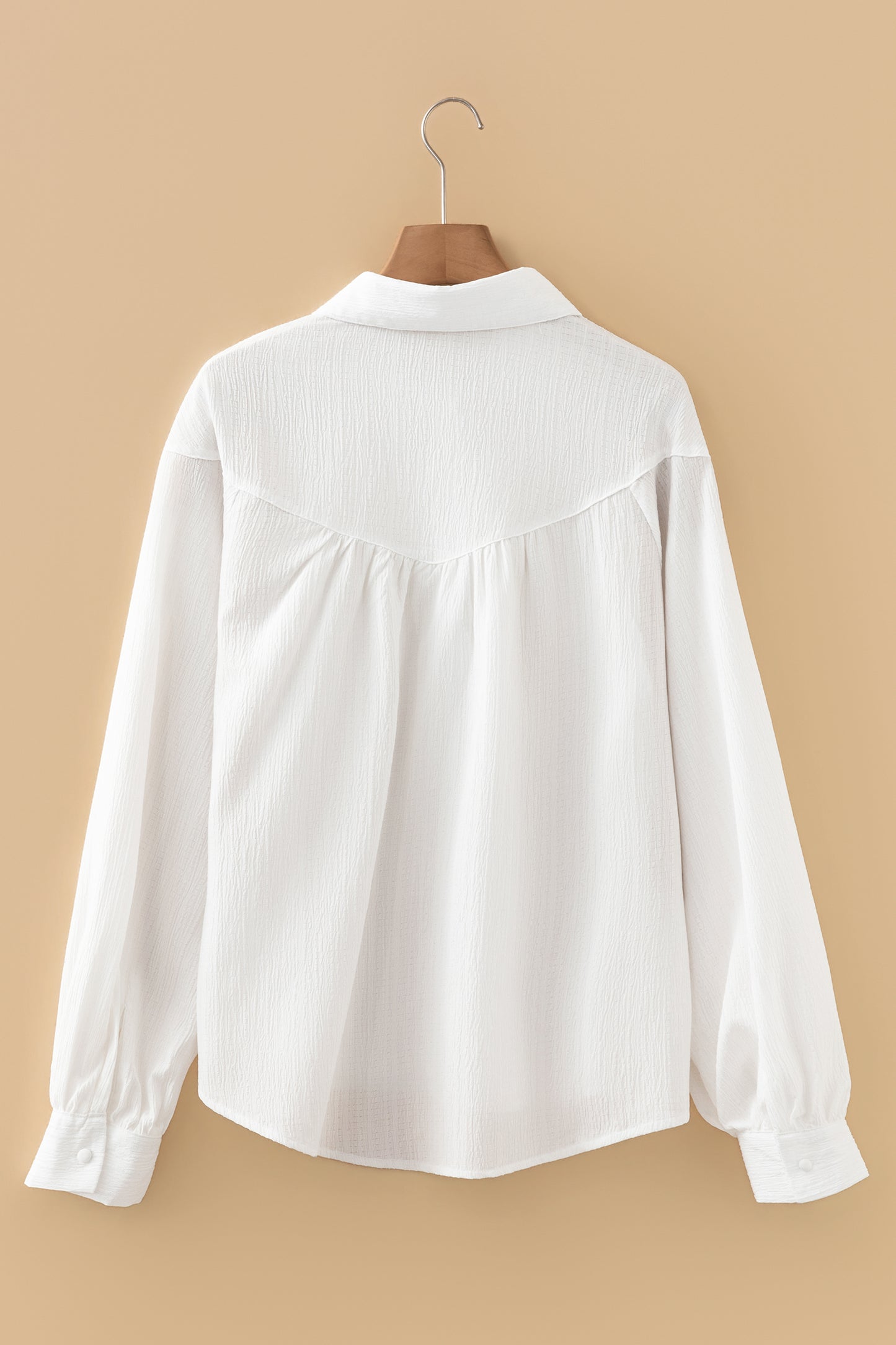 Crinkle Lantern Sleeve Blouse