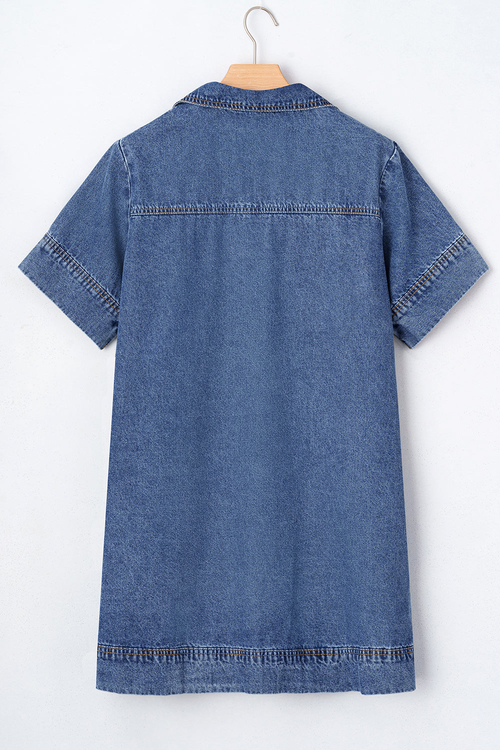 Denim Shift Dress With Pockets