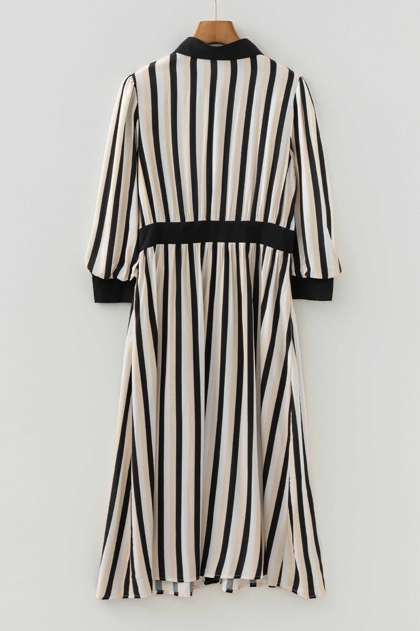 Striped Puff Sleeve Shirtdress
