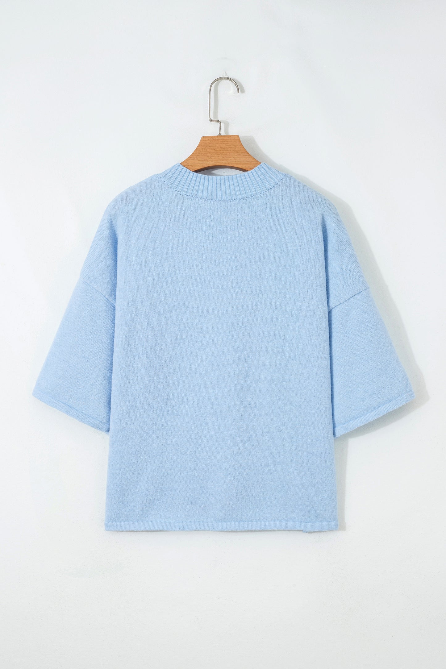 3/4 Sleeve Cropped Boxy Knit Cardigan